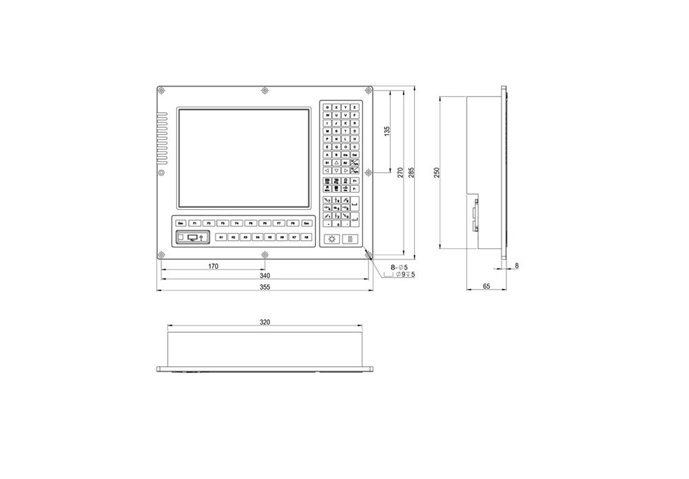 CC-M4C/D Cutting Numerical Controllerassembly dimension diagram